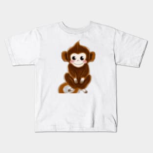 Cute Monkey Drawing Kids T-Shirt